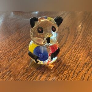 Colorful Glass Panda Figurine